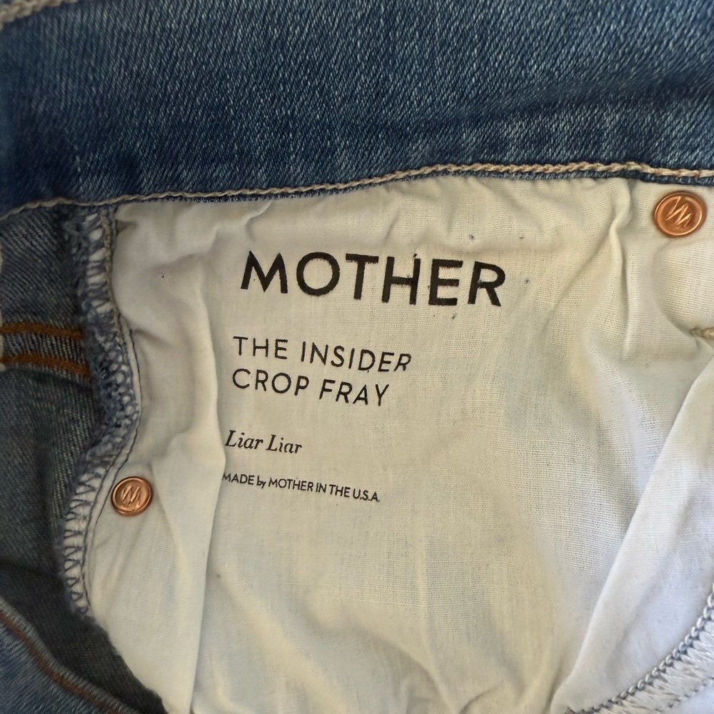MOTHER The Insider Crop Fray Liar Liar Flame Jeans - Picture 9 of 13